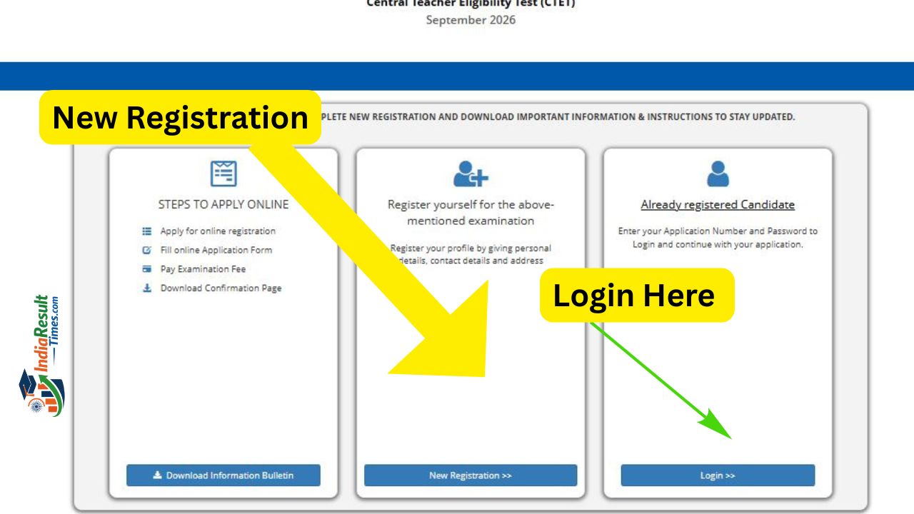 CTET Form September 2026 Home Page