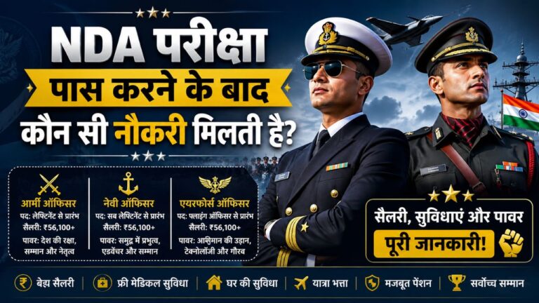 NDA परीक्षा पास करने के बाद कौन सी नौकरी मिलती है
