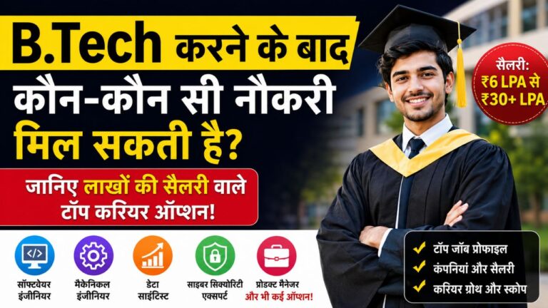 B.Tech करने के बाद कौन-कौन सी नौकरी मिल सकती है