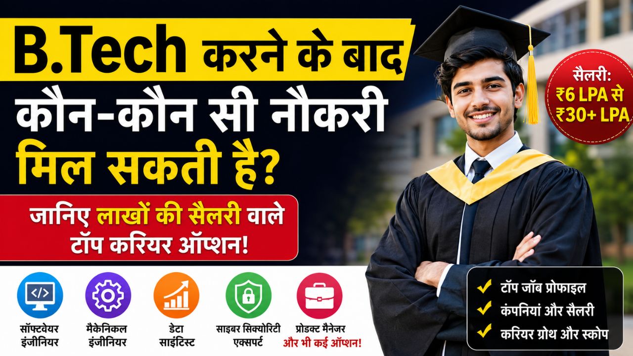 B.Tech करने के बाद कौन-कौन सी नौकरी मिल सकती है